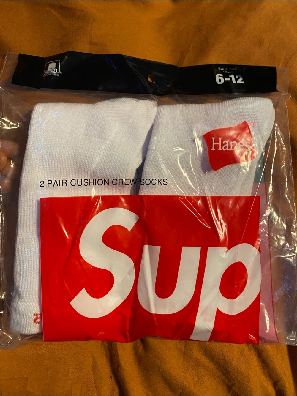 Hanes White Cushion Crew Socks - 2 Pair Pack